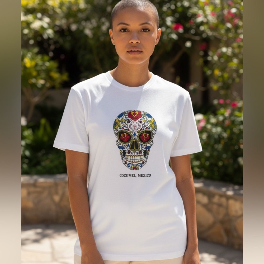 Cozumel Mexico skull Gildan White T-Shirt NWOT